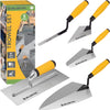 Trowel Set 5 Piece - Brick Jointer, Pointing Trowel, Gauging Trowel, Brick Trowel, Plastering Trowel - Made of Durable Carbon Steel - Builders Bricklaying Tools with Soft Grip Handles (5 PCS)