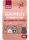 All Natural Dry Cat Food With 75% Chicken and Fresh Salmon, High Protein Food for Adults And Seniors, 750 g