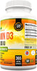 Vitamin D 2,000 IU, Optimal Strength Vitamin D3 Supplement, 365 Easy to Swallow Softgels - Full Year Supply