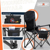 Oversized Camping Folding Chair for Adults with Side Pocket & Carry Bag-Heavy Duty Steel Frame Support 204kg with High Back & Cup Holder Comfy for Garden Picnic Beach