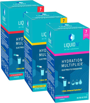 Hydration Multiplier Electrolyte Powder Mix Lemon Lime + Passionfruit + Strawberry 6 X 3, 18 sachets