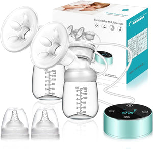 Breast Pump, Electric Breastfeeding Pump 3 Modes 10 Levels Dual Rechargeable Nursing Double Breast Milk Pump Massage with Touchscreen LED BPA Free