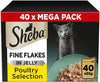 Fine Flakes Poultry Collection in Jelly 40 Pouches, Adult Wet Cat Food, Megapack (40 x 85 g)