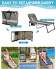 Sun Lounger with Reading Hole, 5 Position Adjustable Backrest for Garden, Folding Sun Lounger Portable Sunloungers with Strap Sun bed for Beach Terrace Pools Camping Guest Bed Indoor