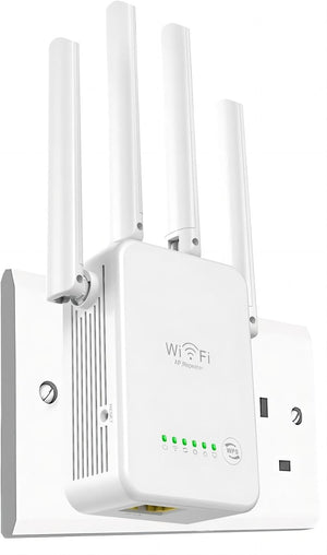 2024 Newest WiFi Extender, WiFi Booster, WiFi Repeater, 4 *Antennas Covers Up to 3800 Sq.ft and 45 Devices, Internet Booster - with Ethernet Port, Quick Setup, Home Wireless Signal Booster (White)