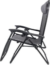 Garden | Zero Gravity Chair | Set of 1 | Heavy Duty Textoline | Outdoor & Garden Sunloungers | Reclining & Folding Chair with Headrest Pillow (Premium, Grey)