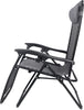 Garden | Zero Gravity Chair | Set of 1 | Heavy Duty Textoline | Outdoor & Garden Sunloungers | Reclining & Folding Chair with Headrest Pillow (Premium, Grey)