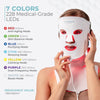 LED Light Therapy Face & Neck Mask - Facial Skin Care Device - 7 Colors Red & Blue - Rejuvenation, Anti-aging Product for Wrinkles