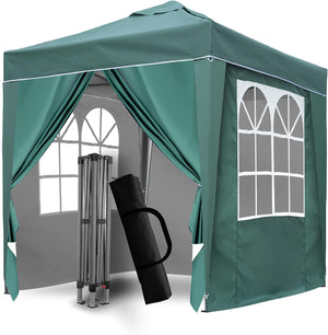 Pop Up Gazebo, Pop Up Tent with Weights, Fully Waterproof, All Weather Gazebo ideal for Outdoor Party Camping (2x2m,Green)