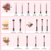 Professional Eye Makeup Brushes Set, 15Pcs Eyeshadow Blending Concealer Eyebrow Eyeliner Shader Brush with Labeled, Black/Rose Gold T157