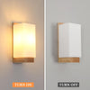 Wooden Wall Lights Indoor, E27 Modern Minimalist Design Wall Lamp, Wood Wall Lighting Fixtures for Living Room Bedside Bedroom Hallway Stairs (Without Bulb)