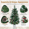 3FT Pre-Lit Mini Tabletop Christmas Tree, Artificial Small Battery Operated Xmas Tree with 20 Warm White LED Lights, 8 Modes, Timer, 81 PVC & Pine Needles, for Home Office Decoration