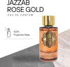 Jazzab Rose Gold Arab Perfume 100ml –Rose Woody Amber Oud Perfume For Her Eau De Parfum 100ml Fresh Scent Spray for Women