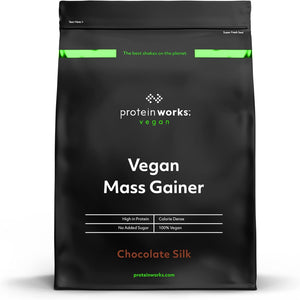 Protein Works - Vegan Mass Gainer | 100% Plant Based | High Calorie Protein Powder | Vegan Weight Gainer Blend | 16 Shakes | Chocolate Silk | 2kg