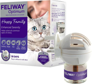 Optimum 30 Day Starter Kit | Plug In Anxiety Relief Pheromone Diffuser For Cats With 48ml  Optimum Refill | Calm Your Cat And Reduce Behavioural Issues And Stress With  Optimum