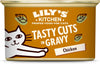 Natural Adult Wet Cat Food Tin Chicken Tasty Cuts in Gravy Grain-Free Recipe 24 x 85g