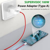 for OnePlus SUPERVOOC 100W Power Adapter for OnePlus 12/12R/11/Nord 4/3, USB Plug Charger Type-A Wall Charger Fast Charger w/ 1m USB C Cable for OnePlus Nord CE 4 3 Lite 10 9 8 7 for Oppo A78