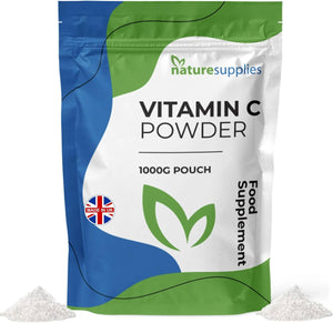 High Strength Vitamin C Powder 1000g, VIT C 2000mg Ascorbic Acid, Pure, Non-GMO & Vegan-Friendly, Immune Support Supplement, No Chemicals, Pharmaceutical Grade, Made in The UK by