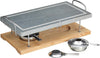 Artesà Hot Stone Grill, Gourmet Tabletop Food Grill, Stone Grill For Steak, Seafood and Vegetables, 41.5 x 22 x 15 cm - Marble/Wood