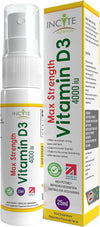 Vitamin D Spray Top Power - VIT D3 4000 IU Natural Peppermint Flavour 25ml (144 Servings) Daily Oral Spray Pill-Free Vitamin D Supplement, Over 3 Months Supply - Made in The (UK)