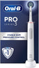 Pro 3 Electric Toothbrush For Adults, 1 Cross Action Toothbrush Head, 3 Modes, Oral B Electric Toothbrush With Pressure Sensor, 2 Pin UK Plug, 3000, White