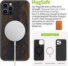 Magnetic Wood Case for iPhone 12 Pro Max [Hard Real Wood & Soft TPU] Shockproof Hybrid Protective Cover Unique & Classy Wooden Case Compatible with MagSafe (Viking Compass Vegvisir-Blackwood)