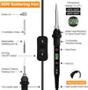 Soldering Iron Kit 80W LCD Adjustable Temperature 180-520°C Electric Welding Tool ON/Off Switch, 50g Solder Wire, 5 Soldering Tips, Desoldering Pump, Wire Stripper Cutter, Stand, Tweezers,Tool Case