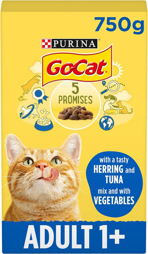 Tuna, Herring and Veg Dry Adult Cat Food 750g, Pack of 5