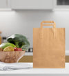 Paper Bags with Handles -500 Medium Brown Paper Bags 8.5x10x4.3”-Perfect for Lunch, Takeaway, Grocery and Party use