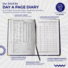 2025 Diary A4 Day A Page - Blue | Hardback Cover | Daily Planner with Hourly Slots | Comprehensive Information and Note Sections