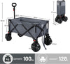 "Ultimate Festival Trolley Cart: Heavy Duty, Foldable with Detachable Big Wheels - Perfect for Outdoor Picnics, Shopping, and Beach Trips! (100Kg Capacity, Adjustable Handle, Grey)"