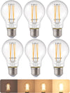 6 Pack E27 Dimmable LED Edison Bulbs, E27 LED Bulbs Large Edison Screw, 60W Incandescent Bulb Equivalent, 2700K Warm White, 6.5W, Flicker Free Energy Saving Bulbs for Chandelier Table Lamp