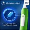 Pro Junior Kids Electric Toothbrush, 1 Toothbrush Head, 3 Modes with Kid-Friendly Sensitive Mode, for Ages 6+, 2 Pin UK Plug, Green