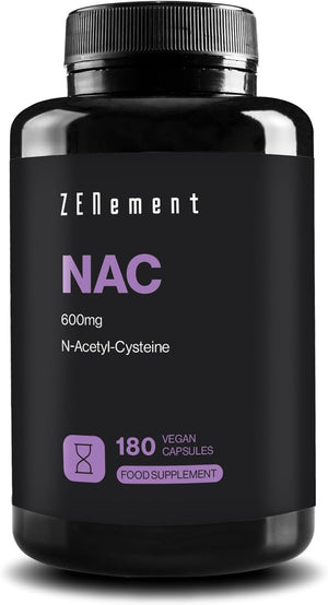 NAC N-Acetyl Cysteine 600 mg - 180 Vegan Capsules | 6-Month Supply | High Purity and Bioavailability | No Additives | Vegan |