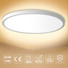 LED Flush Mount Ceiling Light Fixture, 2800K Warm White 24W(240W Equivalent) 12 Inch Flat Round Modern Ceiling Lighting, 3200LM Ceiling Lamp for Bathroom Porch, Kitchen, Bedroom, Living Room, Hallway