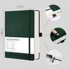 Lined Journal Notebook - A5 Note Book Hardcover Thick Notepad 320 Numbered Pages for Writing,100gsm Lined Paper, Leather Hardcover, for Women Men Work Office School,14.5 x 21cm - Green