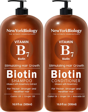 Biotin Shampoo and Conditioner Set 500ml for Thinning Hair – Thickening Formula for Hair Loss Treatment – For Men & Women – Anti Dandruff – Packaging May Vary