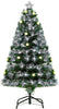 4ft White Light Artificial Christmas Tree w/ 130 LEDs Star Topper Tri-Base Full Bodied Seasonal Decoration Pre-Lit Home