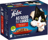 AS GOOD AS IT LOOKS Meaty Selection in Jelly with beef, with chicken, with lamb, with ham Wet Cat Food Pouch 12x100g, Pack of 4