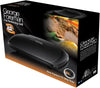 Large Electric Grill [Non stick, Healthy, Griddle, Toastie, Hot plate, Panini, BBQ, Energy saving, Vertical storage, Easy clean, Drip tray, Ready to cook light] Black, 2400W 23440