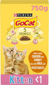 Junior Chicken, Milk & Veg Dry Cat Food 750g, Pack of 5