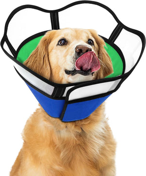 Dog Cone for Dogs After Surgery, Soft Dog Cones for Large Medium Dogs, Comfortable Dog Cone Collar to Stop Licking, Adjustable Pet Recovery Collar for Small Dogs with Soft Protect Edge