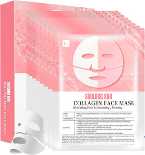 Collagen Face Mask, 5Pcs Collagen Mask Overnight - Korean Collagen Face Mask, Overnight Face Mask Collagen Face Mask - Face Masks Beauty Pore Minimizing Firming Elasticity Improvement