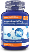 Magnesium 500mg of Elemental Magnesium, 3 Month Supply, Essential Mineral, 90 Vegan Tablets, Supports Muscle, Bone & Energy, All-Rounder Magnesium Supplement