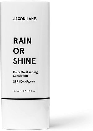 RAIN OR SHINE Anti Aging Face Sunscreen SPF 50 for Clear Skin w/Green Tea, Hyaluronic Acid, Vitamin C, Vitamin E Oil, Ginseng Extract, Licorice Root – SPF Moisturizer for Face, Fragrance Free 2.03 Oz