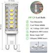 G9 LED Light Bulbs Cool White 4W, 6000K, No Flicker, AC 220-240V, Equivalent 30W G9 Halogen Bulbs, Non-Dimmable, 6 Pack