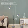 Floor Lamp, Industrial Floor Lamps Corner Lamp Rustic Farmhouse Standing Lamp, Adjustable Metal Heads Indoor Task Lighting Reading Floor Lamps for Living Room, Bedroom, E27 Socket (Grey)