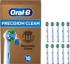 Pro Precision Clean Electric Toothbrush Head, X-Shape And Angled Bristles for Deeper Plaque Removal, Pack of 10 Toothbrush Heads, Suitable For Mailbox, White