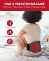 Cordless Heat Pad for Back Pain Relief with Vibration Massager, Portable Heat Belt with 3 Heat Levels, Auto-off, 5000mAh Power Bank, Rechargeable Heat Pad for Lower Back Lumbar Waist Abdomen