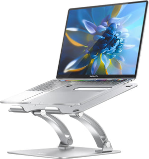 Elevate Your Workstation with the Stylish  Adjustable Laptop Stand - Ideal for Laptops 10-17 inches, Lightweight Aluminum Design with Heat-Vent Feature for Enhanced Ergonomics and Portability
